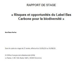 Risques et opportunités du label Bas Carbone pour la biodiversité | OFB