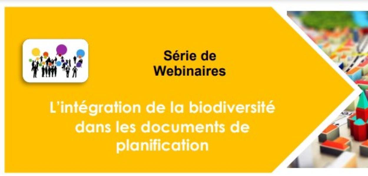 Série de 4 webinaires "L’intégration de la biodiversité dans les documents de planification" | CNFPT - OFB