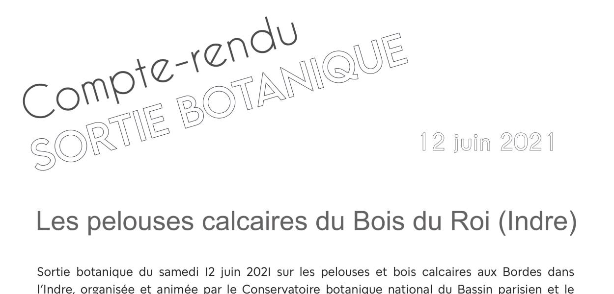 Compte-rendu de sortie botanique au Bois du Roi