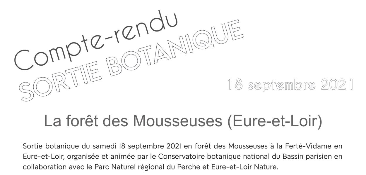 Compte-rendu de sortie botanique dans la forêt des Mousseuses