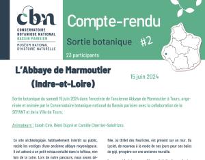 Compte-rendu de sortie botanique à l'Abbaye de Marmoutier (37)