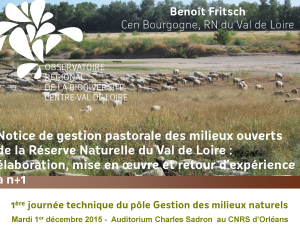 Présentation la RNN Val de Loire sur la gestion pastorale