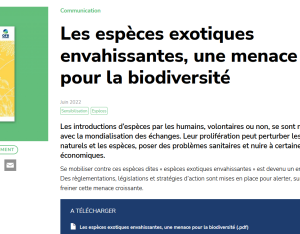 Les espèces exotiques envahissantes, une menace pour la biodiversité 