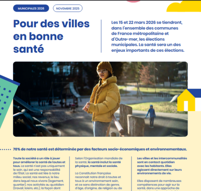 Plaidoyer Municipales "Pour des villes en bonne santé" | Réseau français Villes-santé