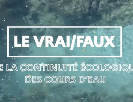 Le Vrai / Faux de la continuité écologique des cours d'eau