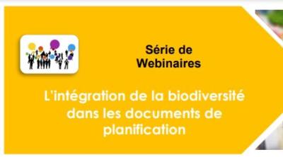 Série de 4 webinaires "L’intégration de la biodiversité dans les documents de planification" | CNFPT - OFB