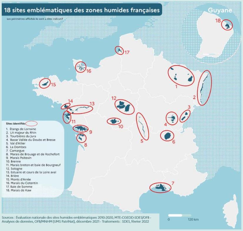 18 sites emblématiques des zones humides françaises