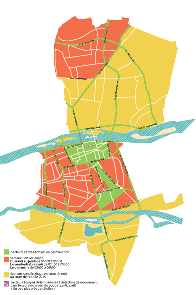 Cartographie des zones d'extinction / détection des mouvements © Ville de Tours