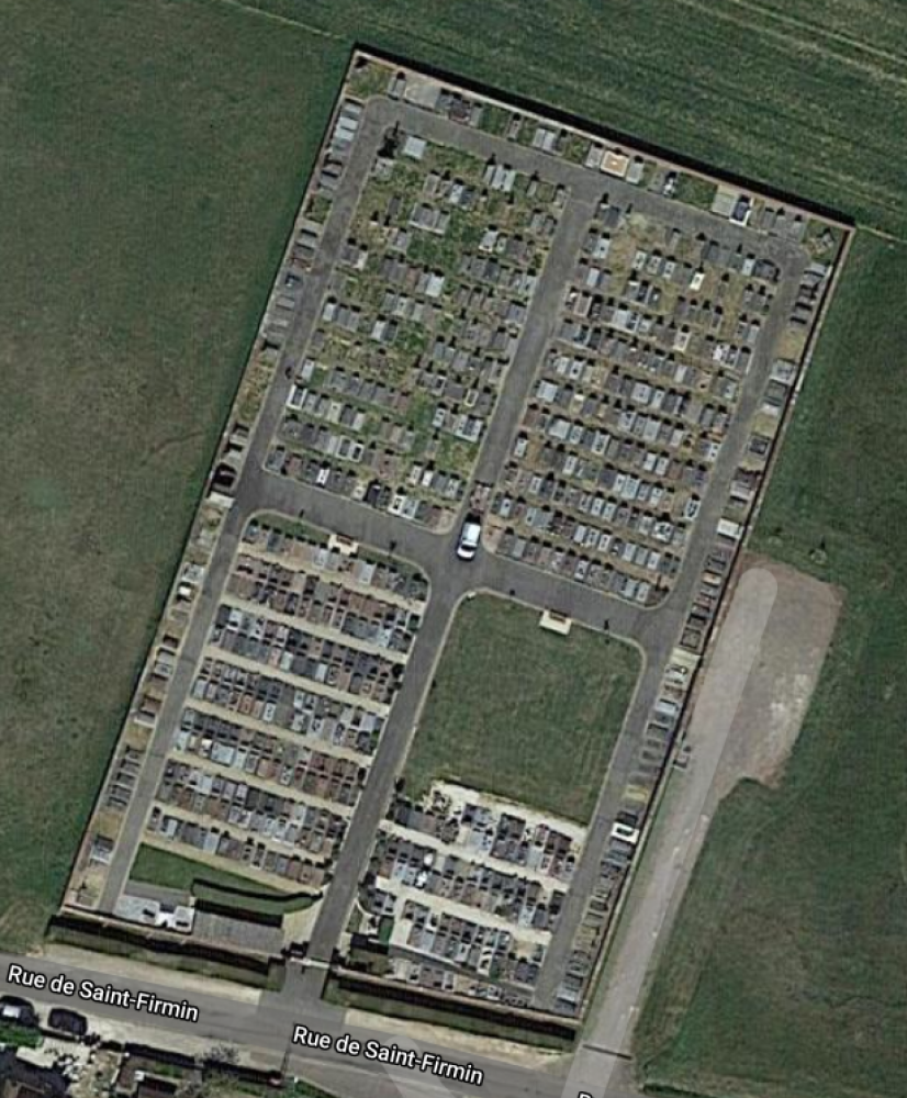 vue aérienne du cimetière de Saint-Germain des Prés (45) © googlemaps