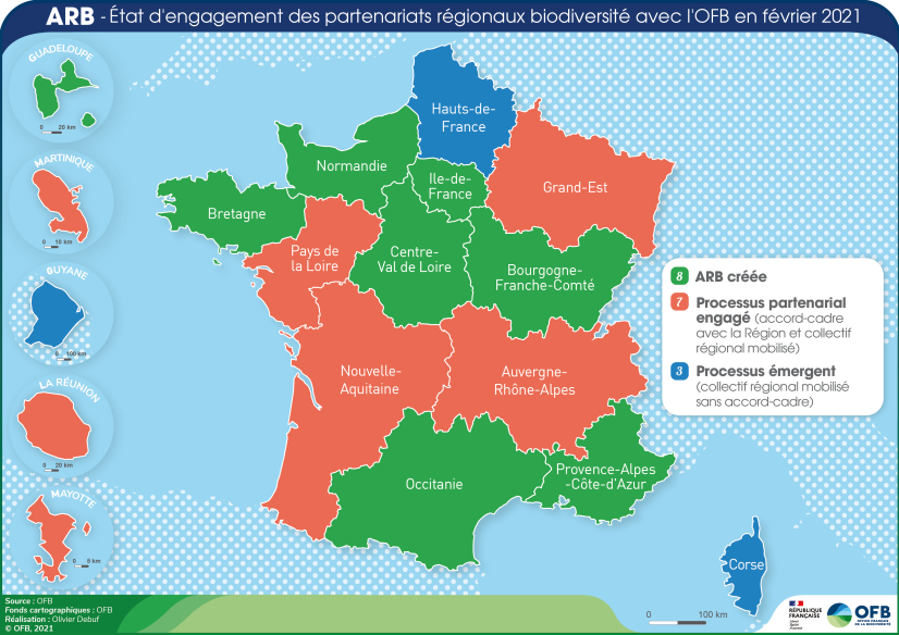 Carte des ARB | Office français de la biodiversité - Février 2021
