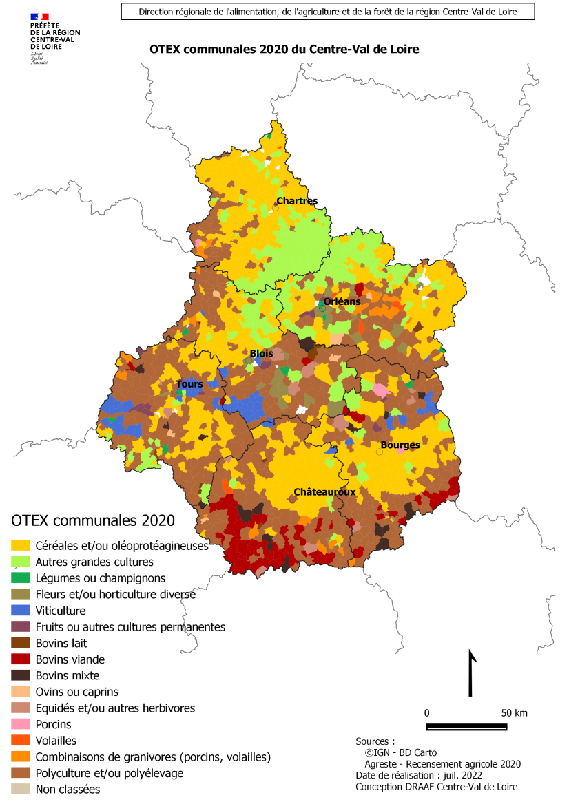 Orientations technico-économiques des exploitations agricoles | DRAAF, 2020