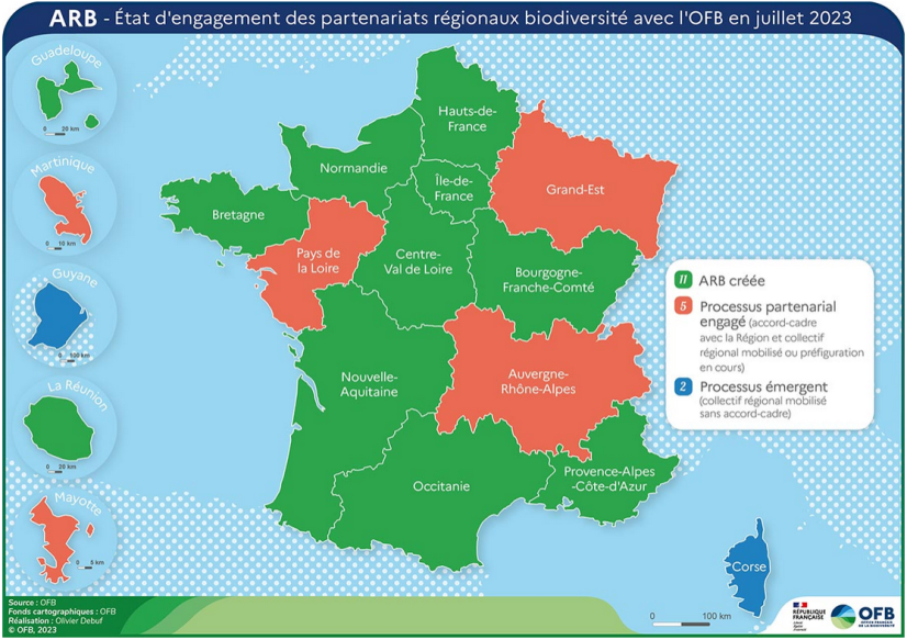 Carte des ARB | Office français de la biodiversité - Novembre 2023