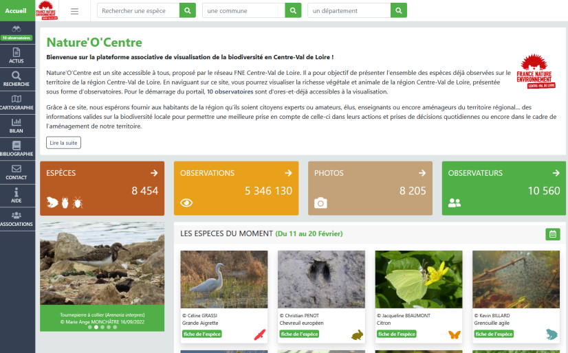 Page d'accueil du site