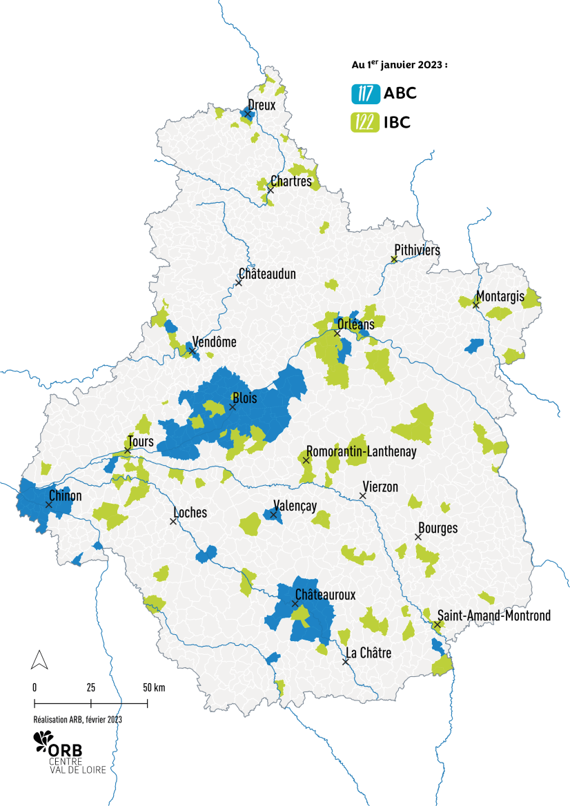 Les communes ayant réalisé un ABC ou un IBC au 1er janvier 2023