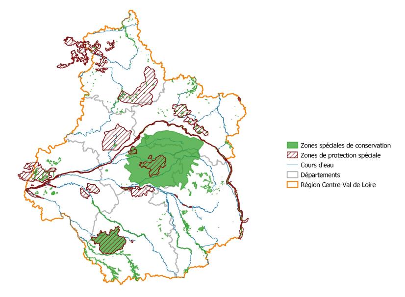 Sites Natura 2000 en région © DREAL Centre-Val de Loire