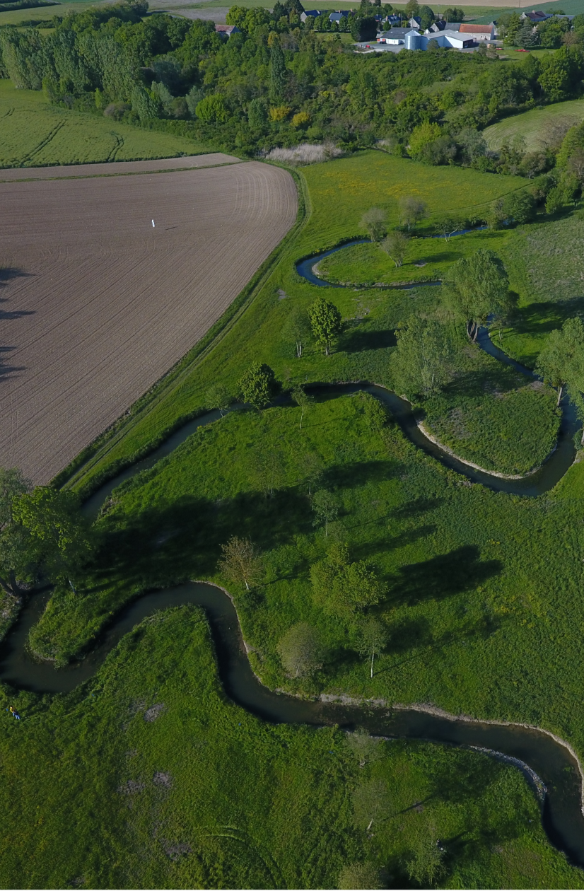 Cours d'eau reméandré, à Saint Martin d'Auxigny ©SIVY